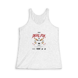 Devil Fox T Shirt Design Womens Tri Blend Racerback Tank