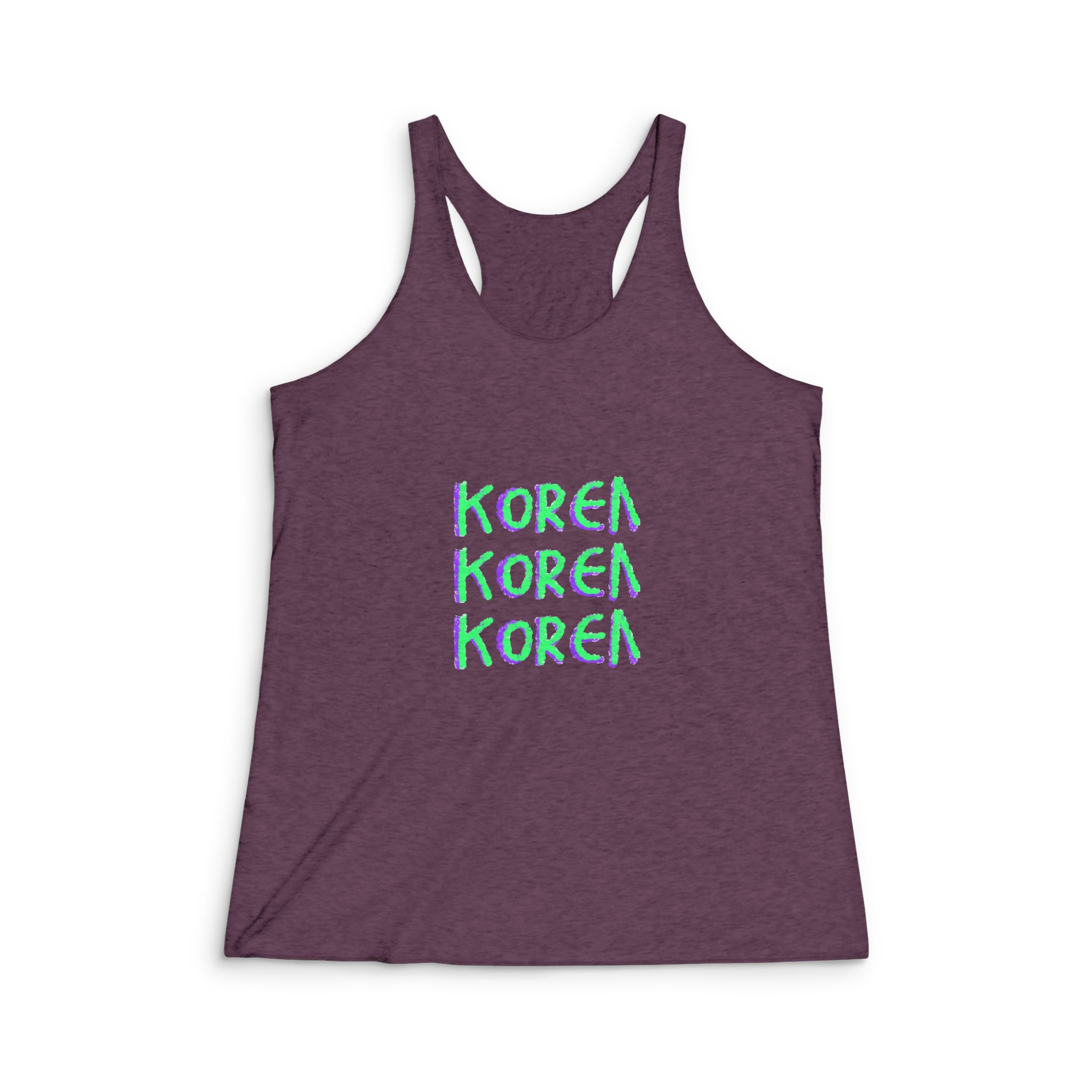 Korea Quote Text Logo Graffiti Lettering Illustration Illustration T Shirt Womens Tri Blend Racerback Tank - Image 5