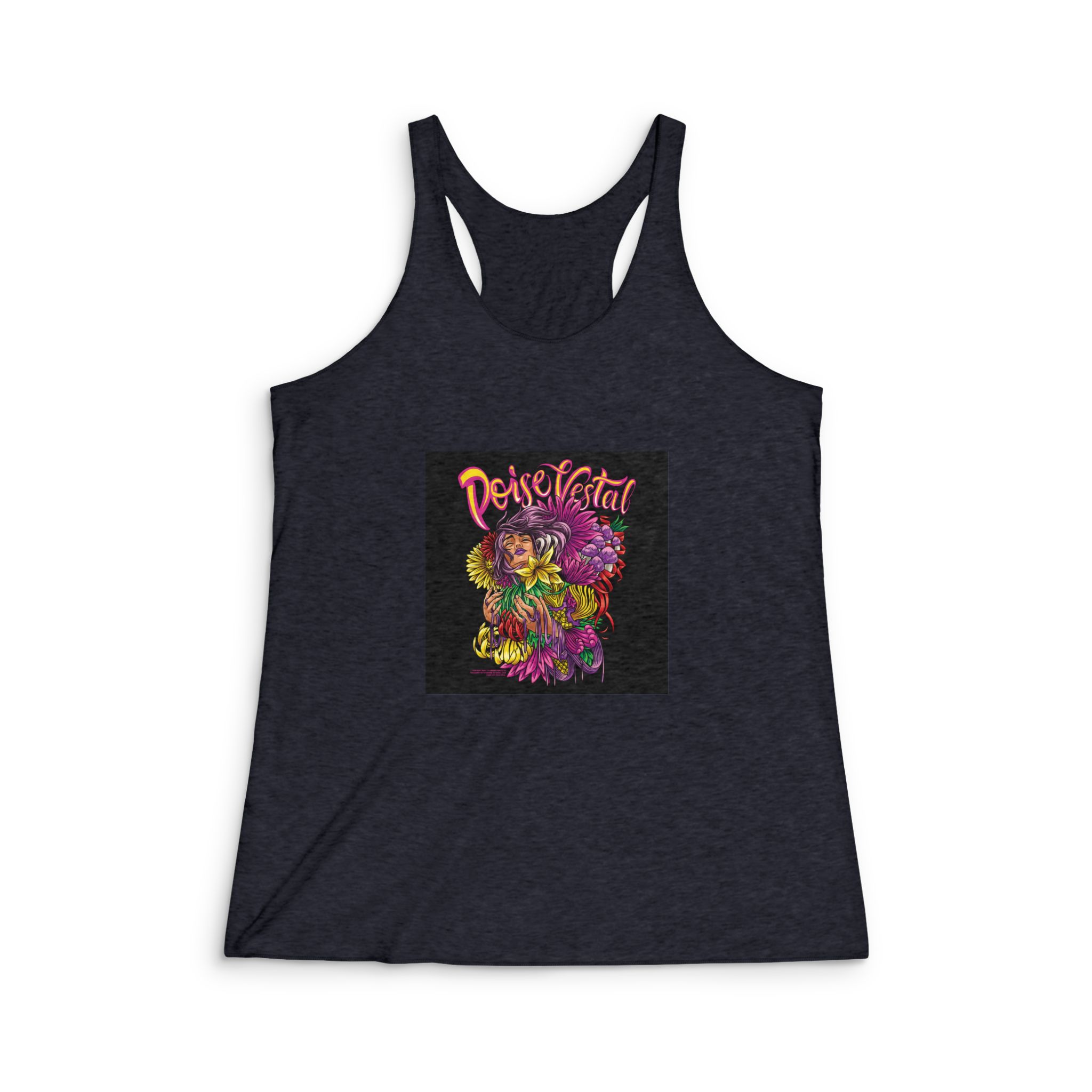 Grace With Text Illustration Womens Tri Blend Racerback Tank - Image 2