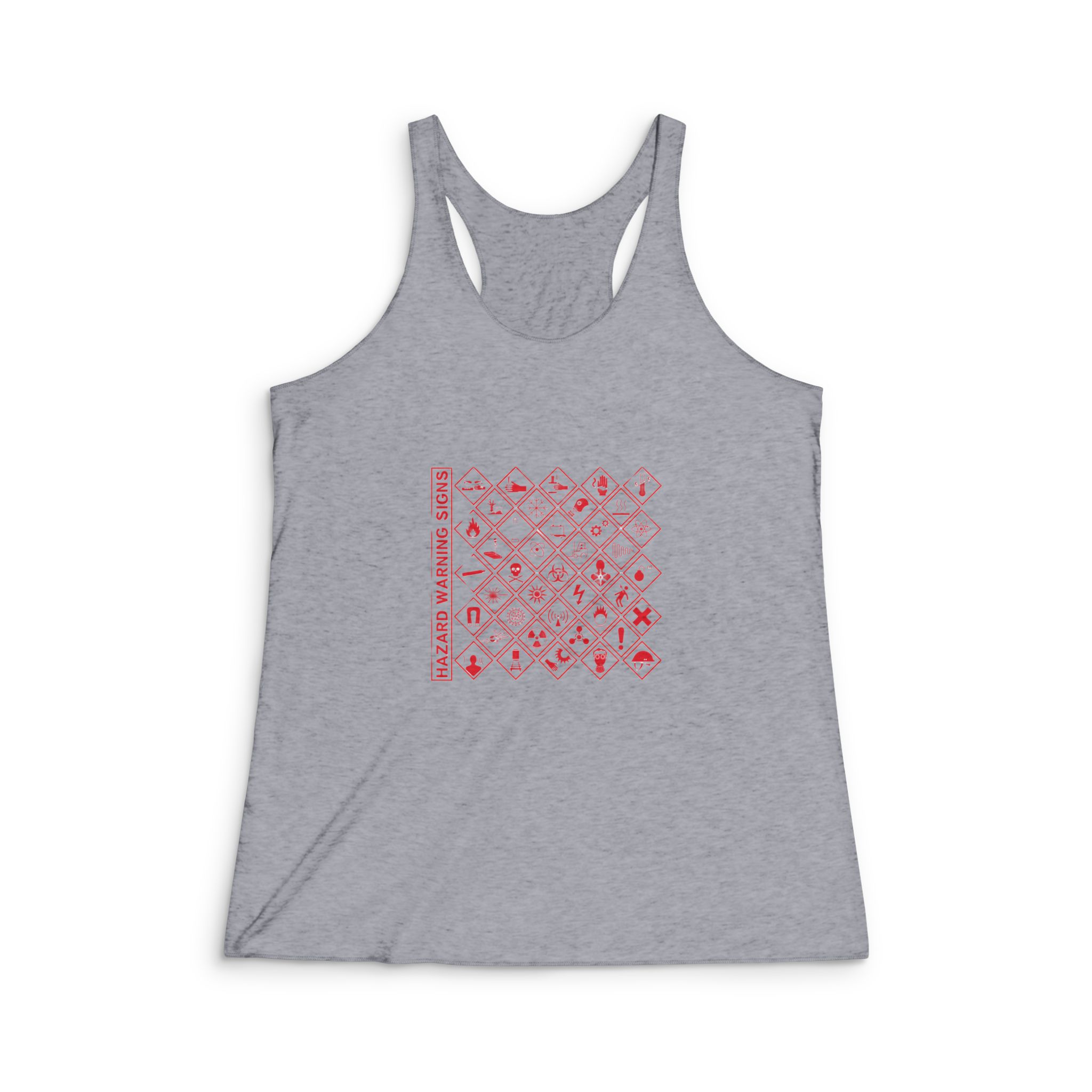 Hazard Warning Signs Womens Tri Blend Racerback Tank - Image 4