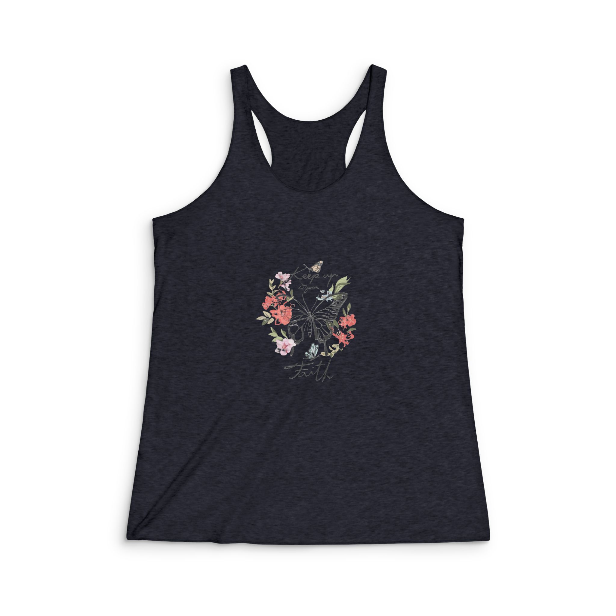 Keep Up Your Faith Womens Tri Blend Racerback Tank - Image 2