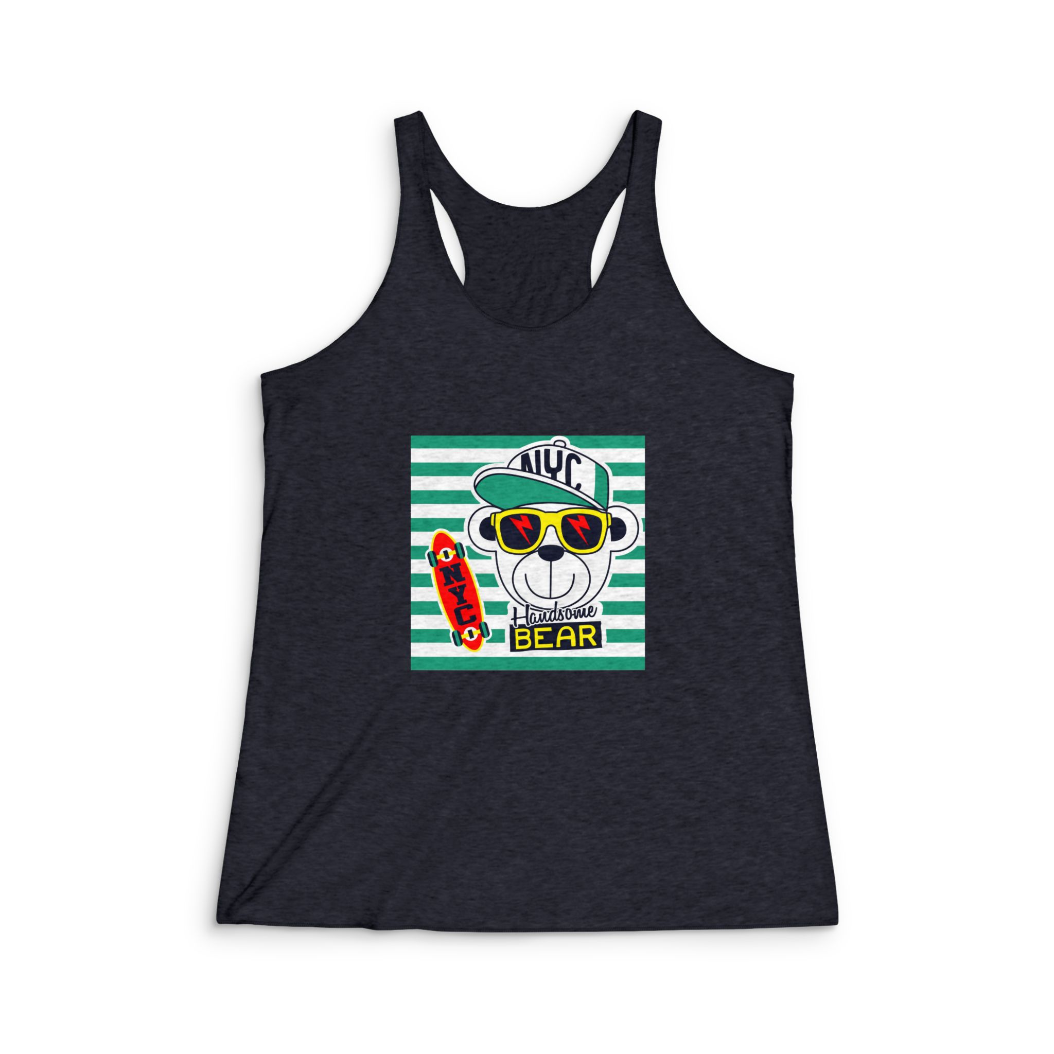 Handsome Bear Womens Tri Blend Racerback Tank - Image 2