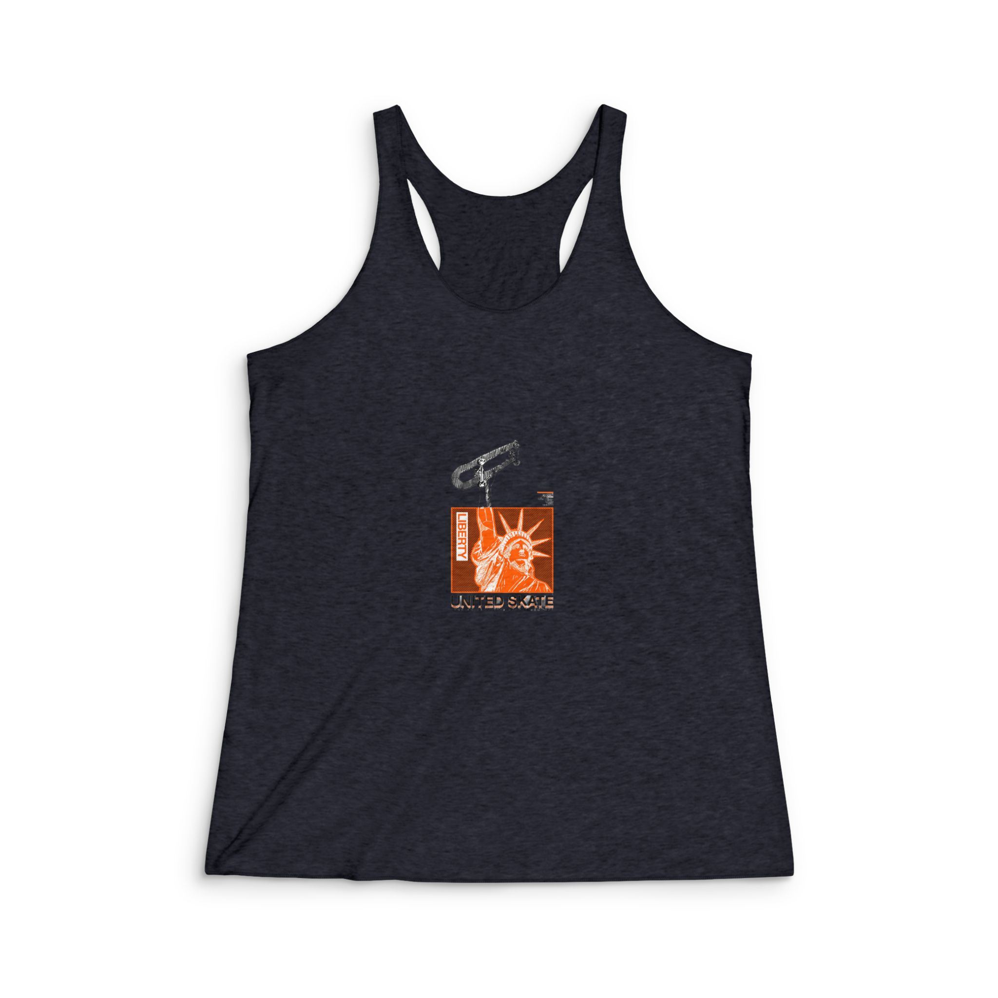 Liberty United Skate Street Vintage Womens Tri Blend Racerback Tank - Image 2