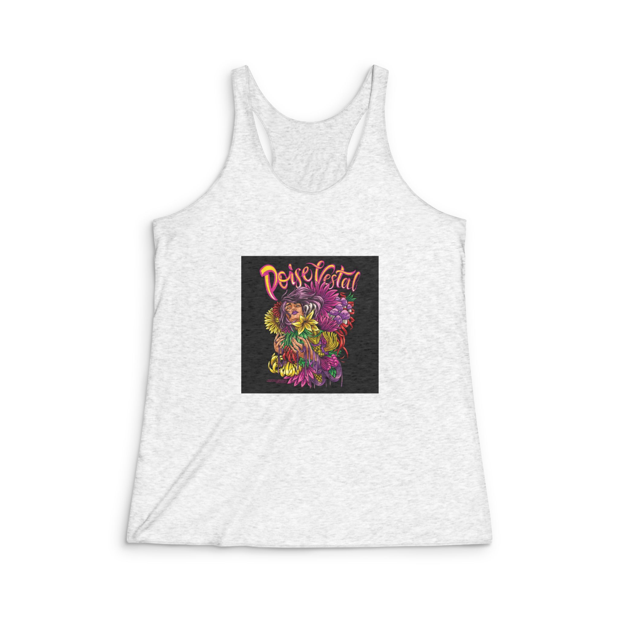 Grace With Text Illustration Womens Tri Blend Racerback Tank