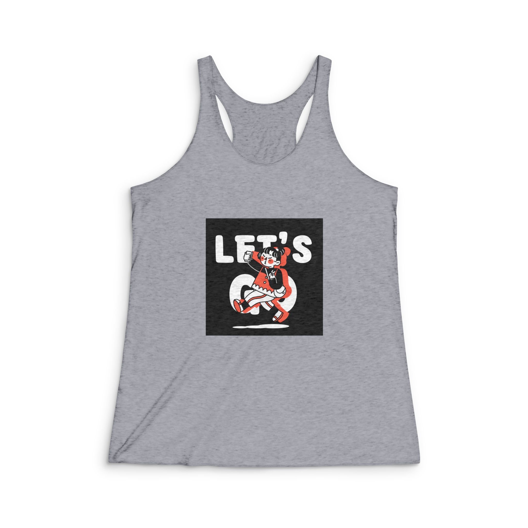 Let S Go Vacation Student College Teen Concept Doodle Illustration Womens Tri Blend Racerback Tank - Image 4