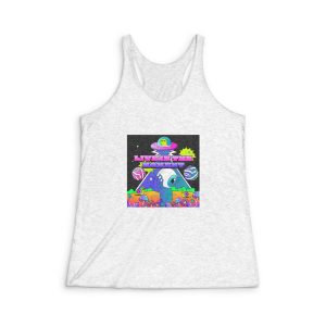 Gradient Psychedelic Illustration(2) Womens Tri Blend Racerback Tank