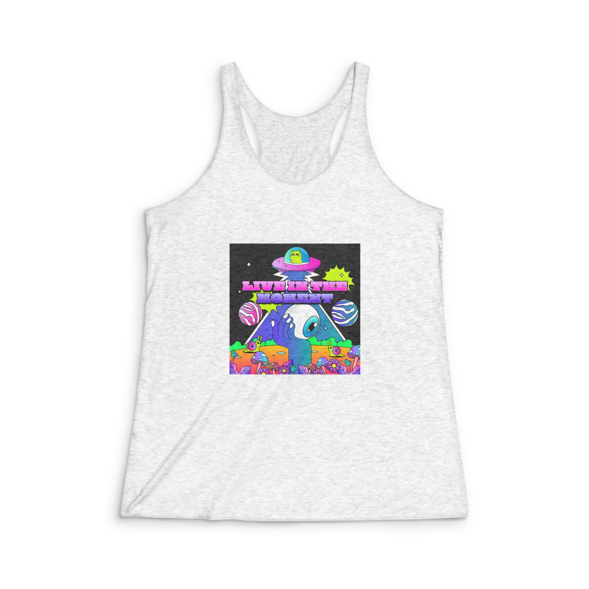 Gradient Psychedelic Illustration(2) Womens Tri Blend Racerback Tank