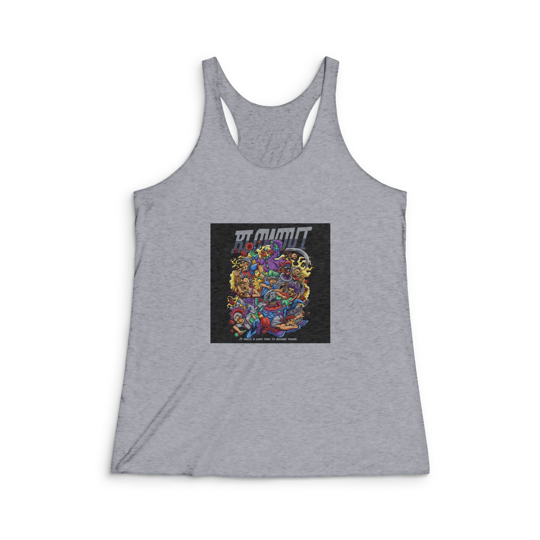 Hc Run With Text Illustration Womens Tri Blend Racerback Tank - Image 4