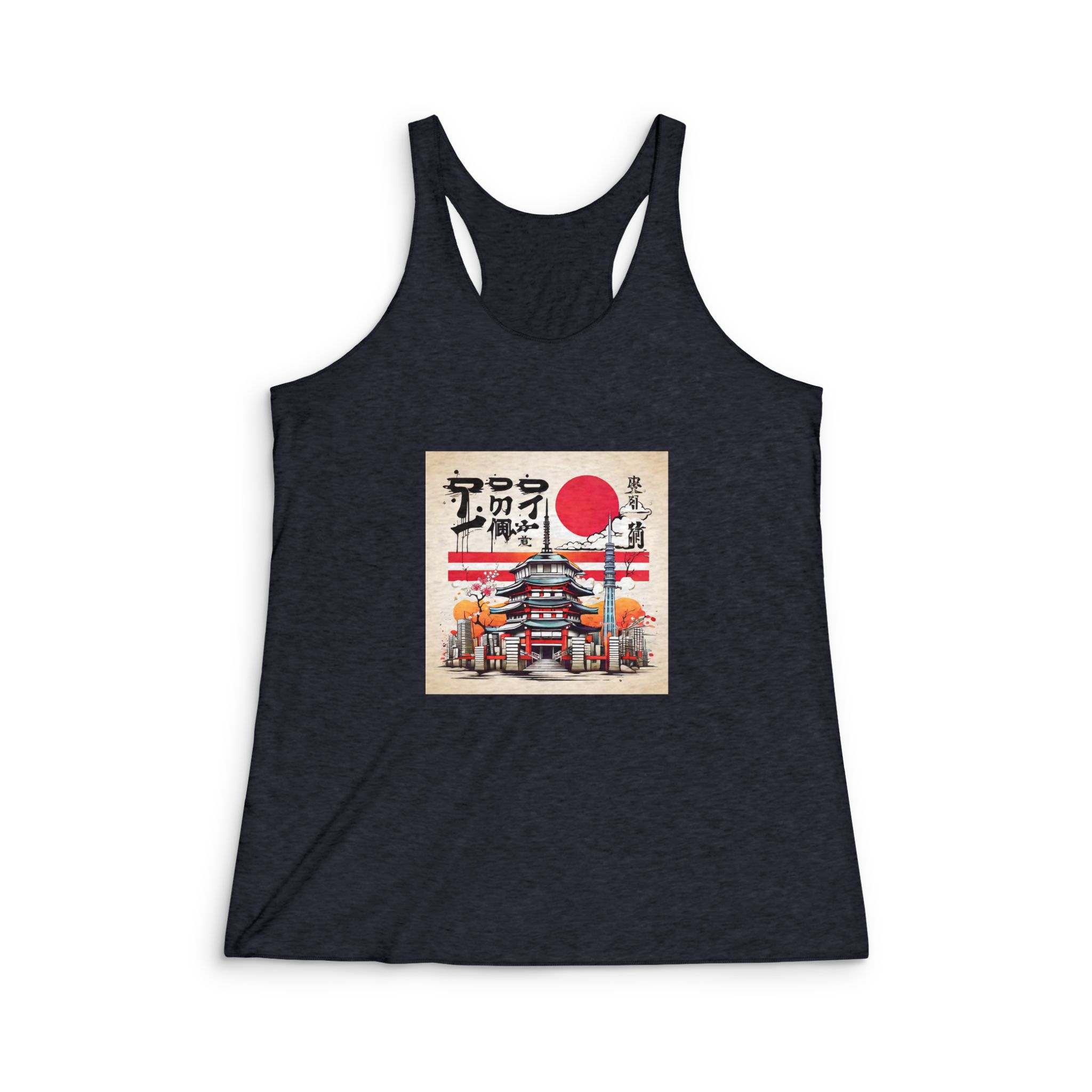 Japan V2 Womens Tri Blend Racerback Tank - Image 2