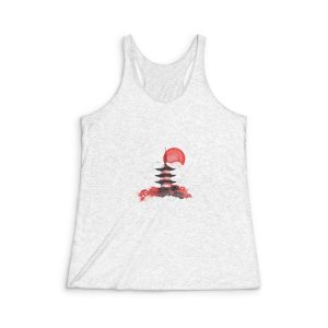 Japanese Culture Landmark Vector Illustration Womens Tri Blend Racerback Tank