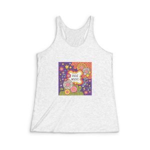 Hand Drawn Indie Music Illustration Womens Tri Blend Racerback Tank