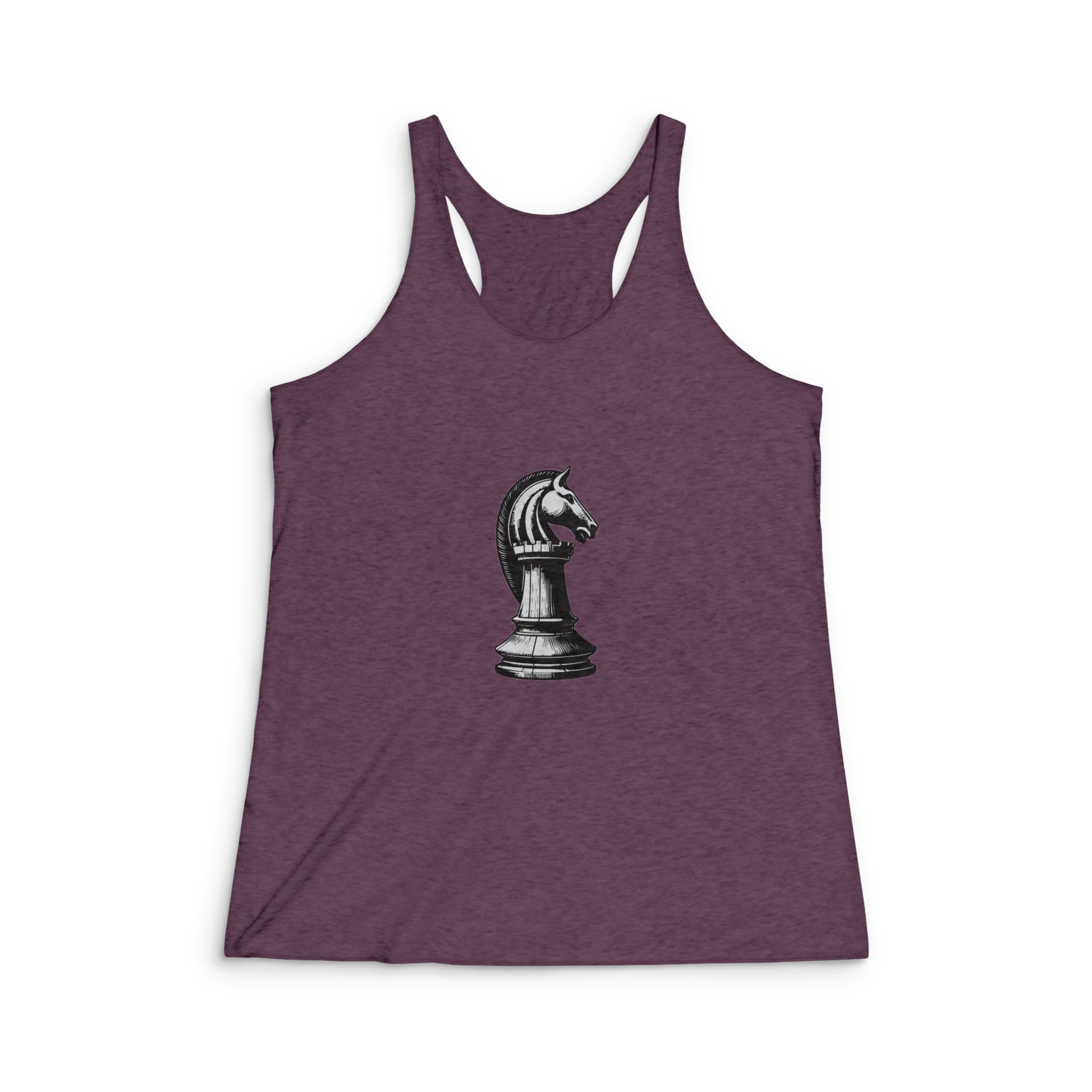 Chess Piece Rook Drawing Vector Illustration Womens Tri Blend Racerback Tank - Image 5