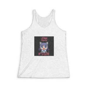 Crying Anime Girl Cat Its Cute Womens Tri Blend Racerback Tank