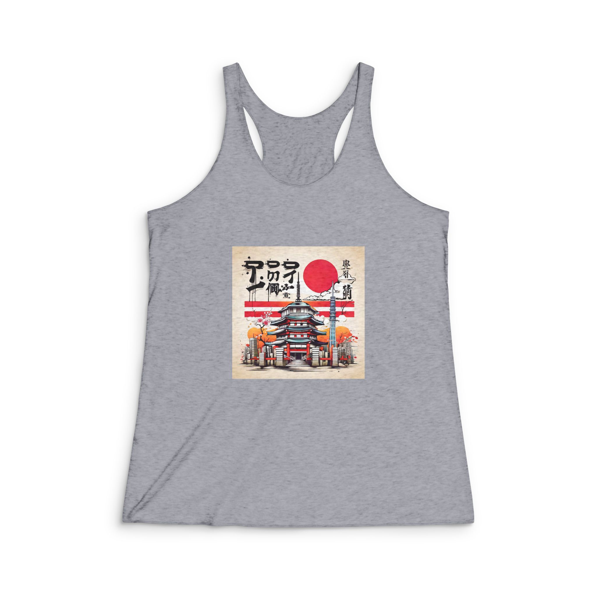 Japan V2 Womens Tri Blend Racerback Tank - Image 4