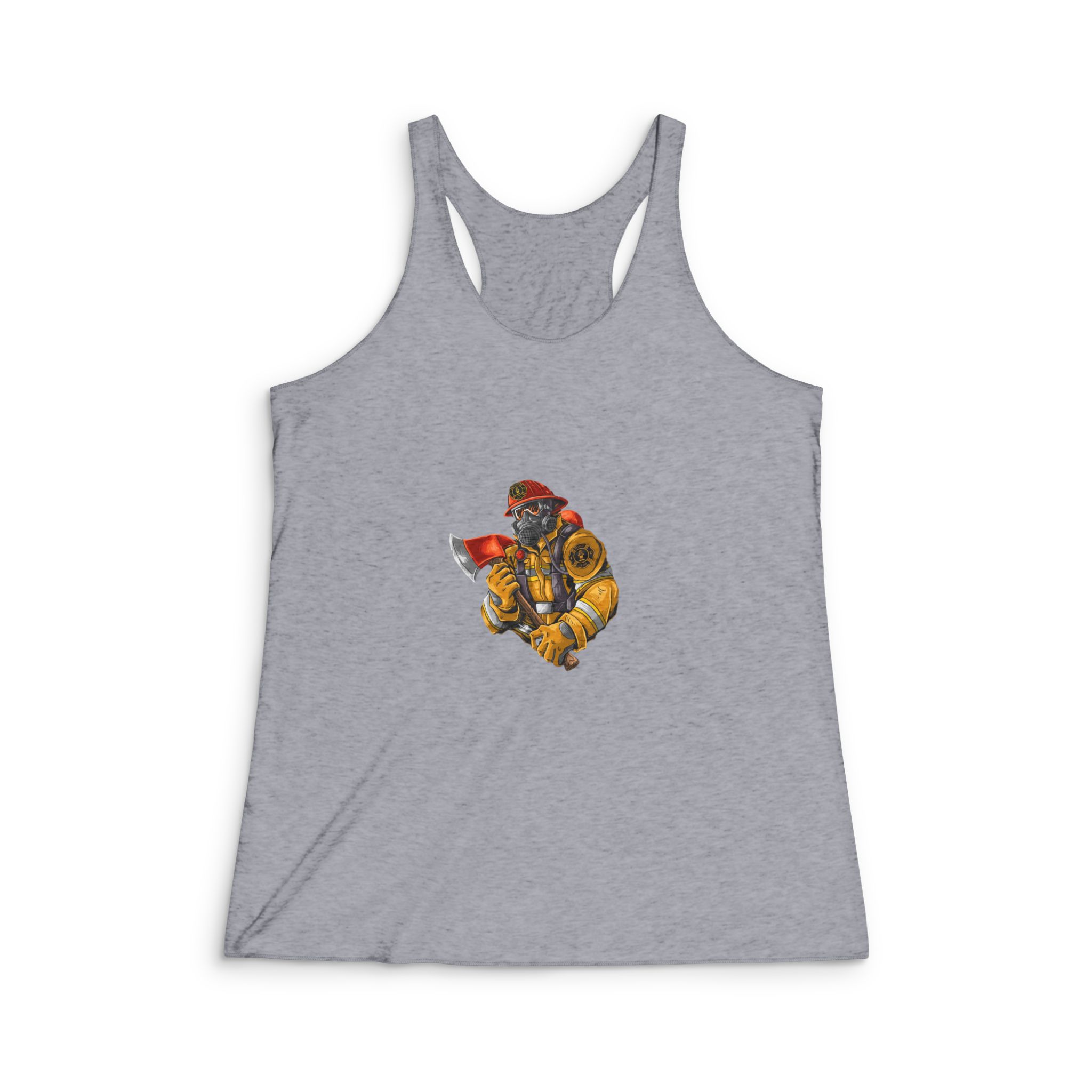 Firefighter Womens Tri Blend Racerback Tank - Image 4