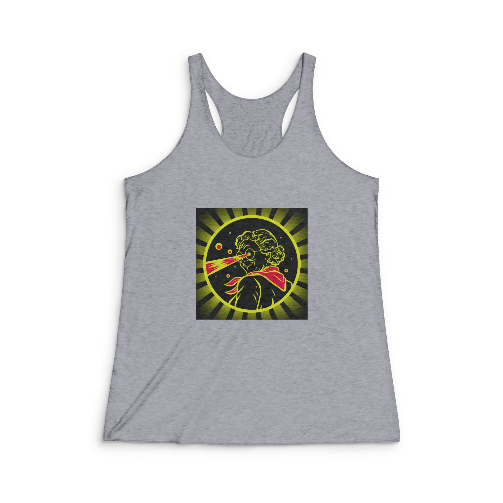Laser Eyed Lady Womens Tri Blend Racerback Tank - Image 4