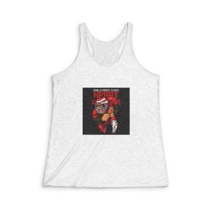 Gorilla Mascot American Football With Text Illustration Womens Tri Blend Racerback Tank