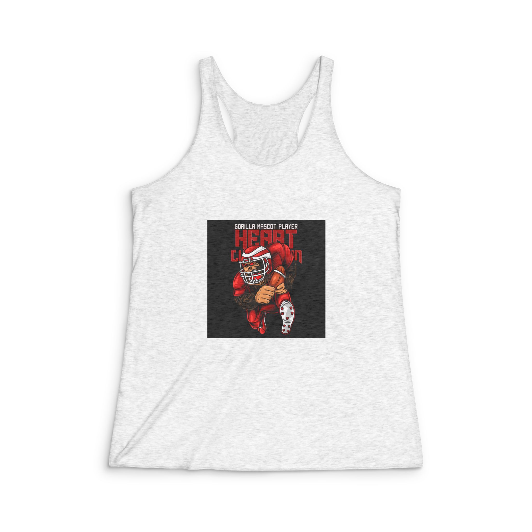 Gorilla Mascot American Football With Text Illustration Womens Tri Blend Racerback Tank