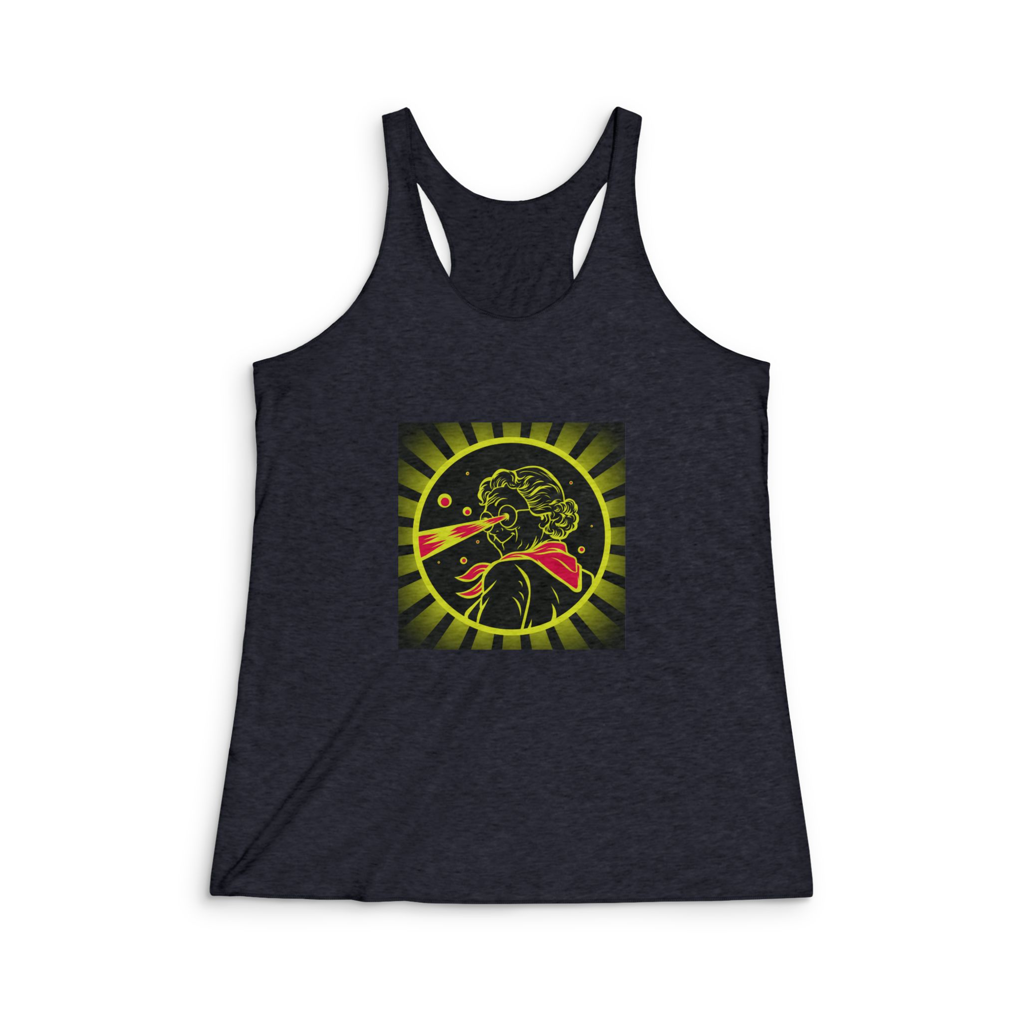 Laser Eyed Lady Womens Tri Blend Racerback Tank - Image 2
