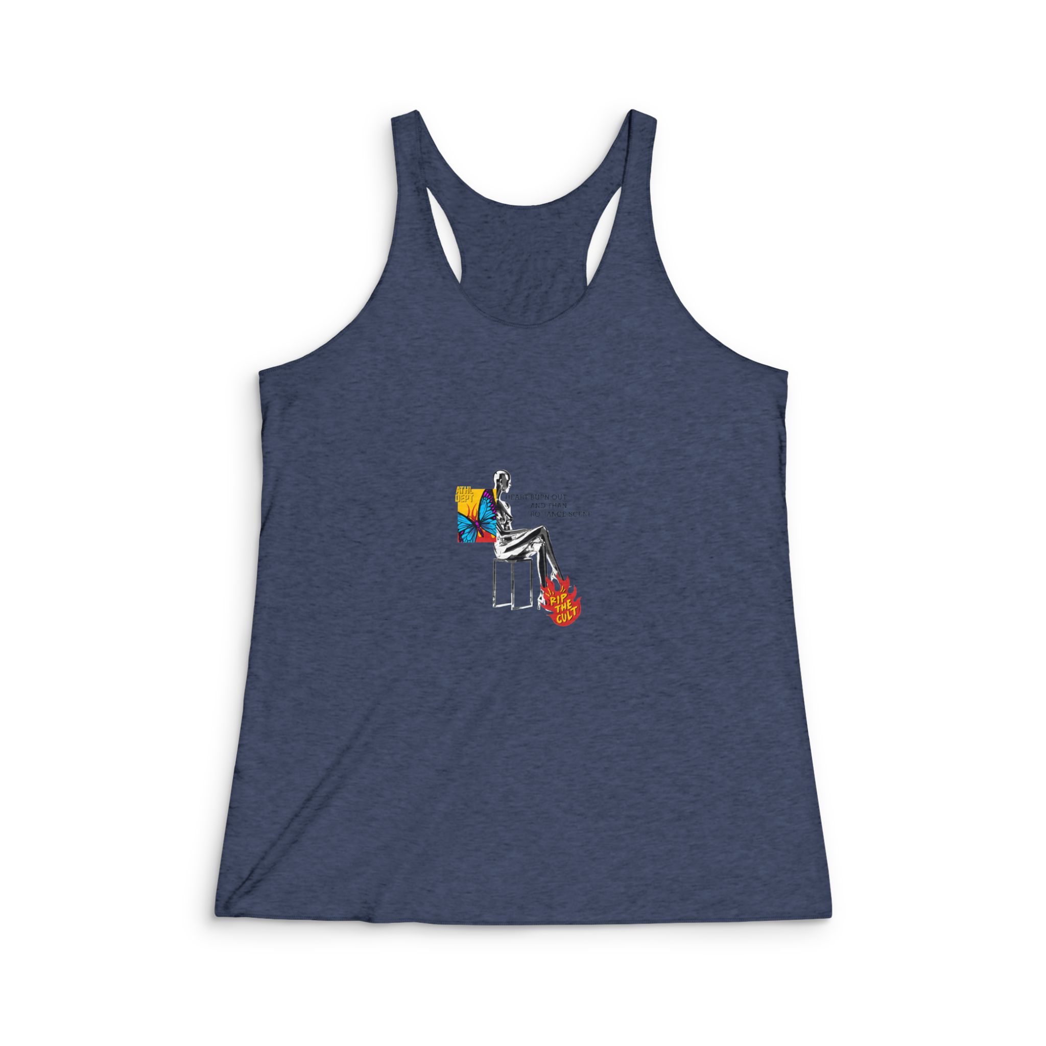 Heart Burn Out Womens Tri Blend Racerback Tank - Image 3