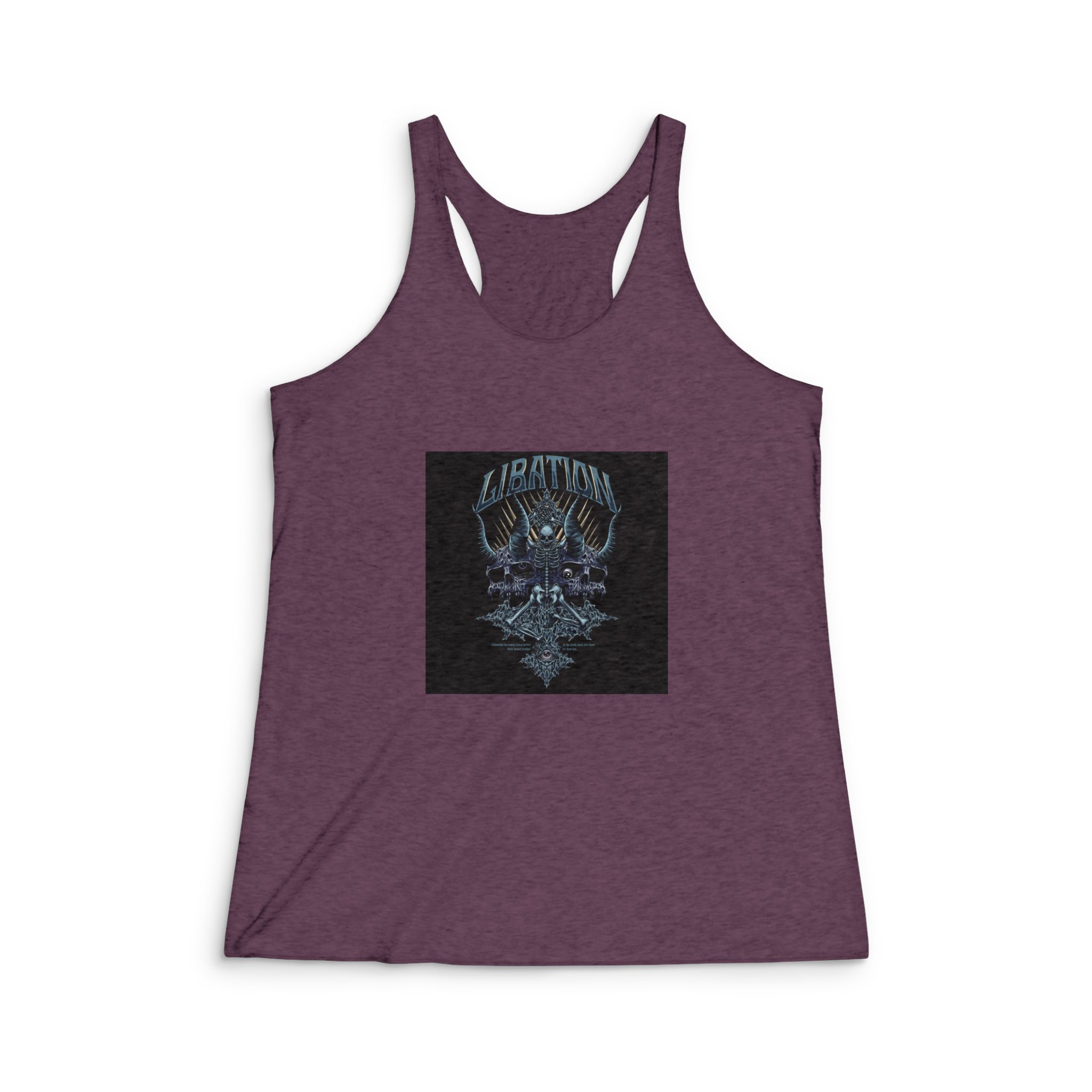 Gore Skeleton With Text Illustration Womens Tri Blend Racerback Tank - Image 5