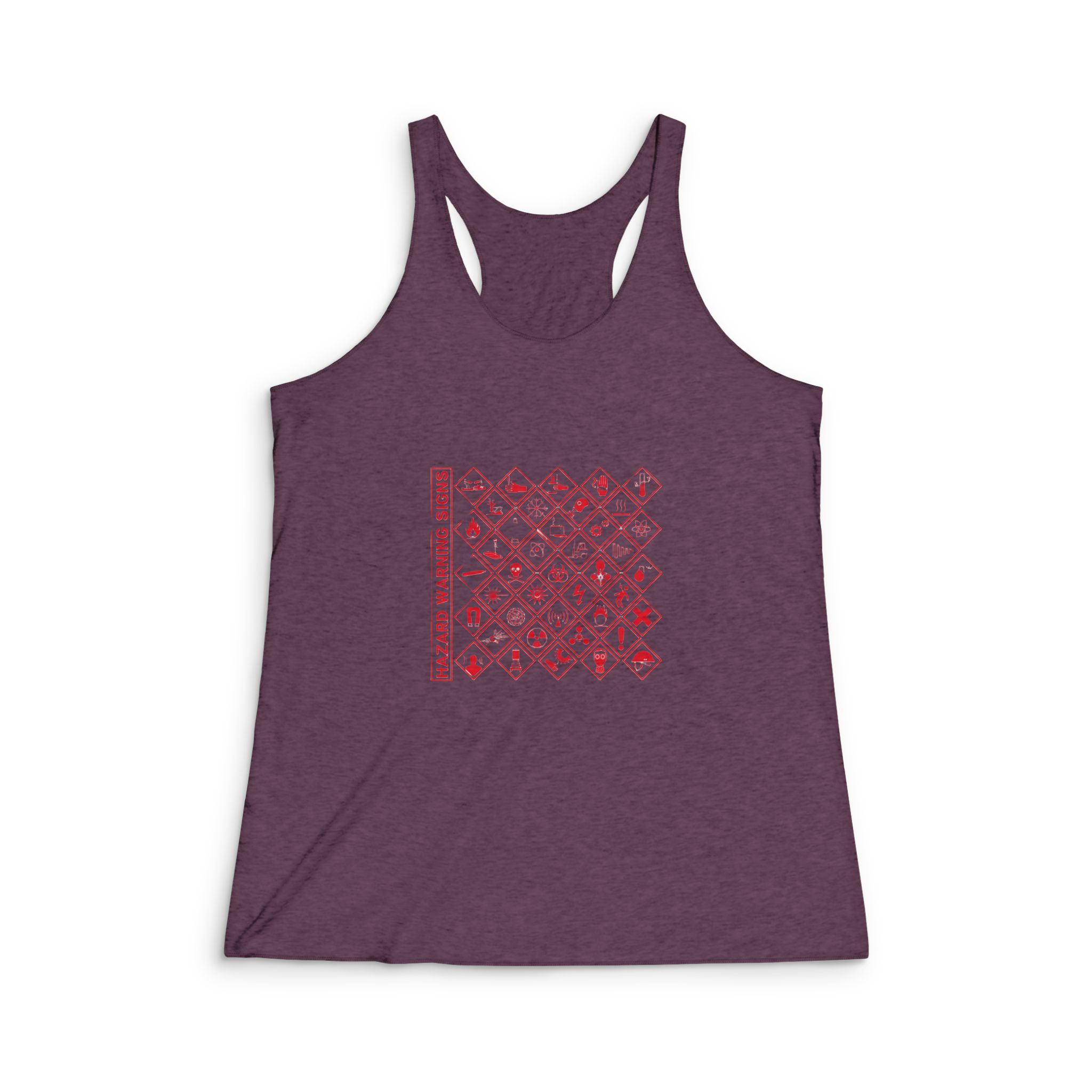 Hazard Warning Signs Womens Tri Blend Racerback Tank - Image 5