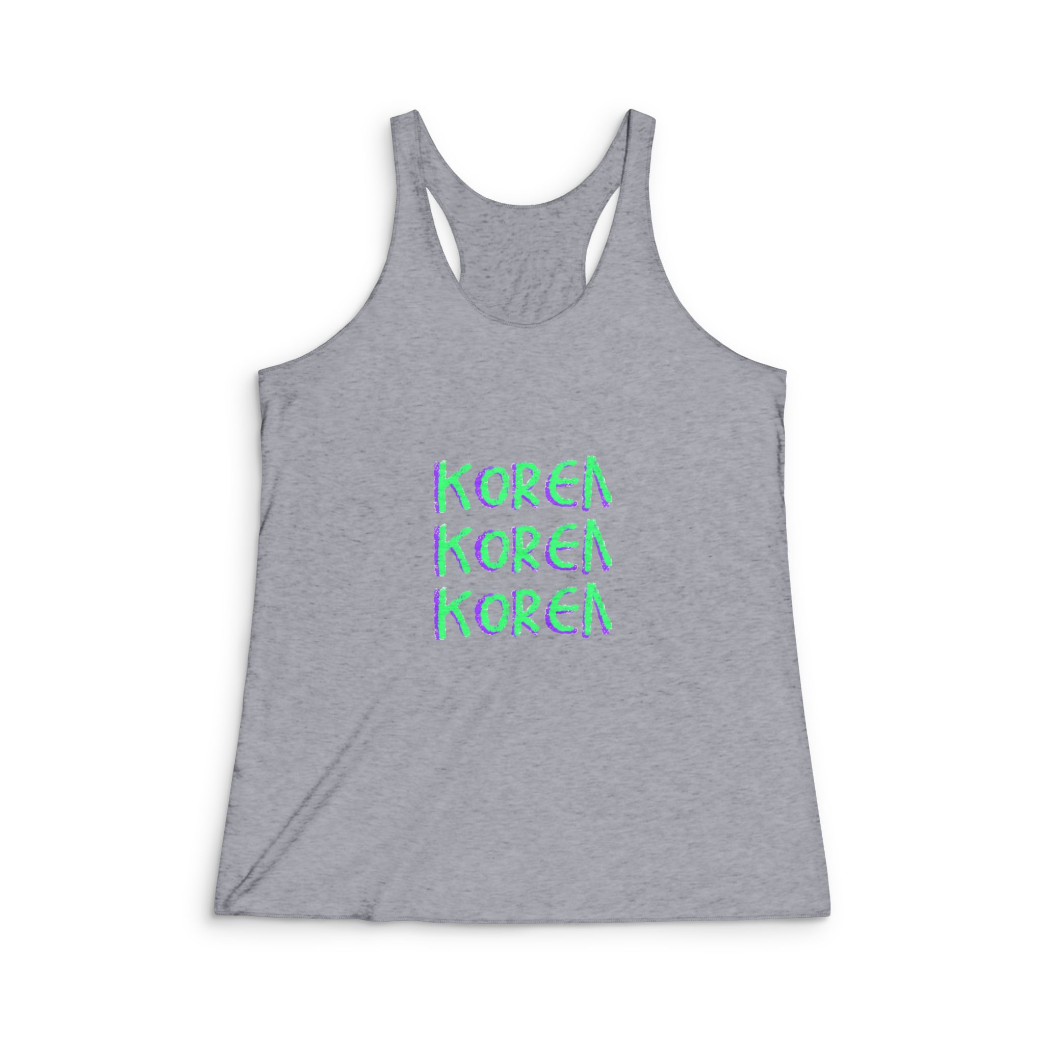 Korea Quote Text Logo Graffiti Lettering Illustration Illustration T Shirt Womens Tri Blend Racerback Tank - Image 4