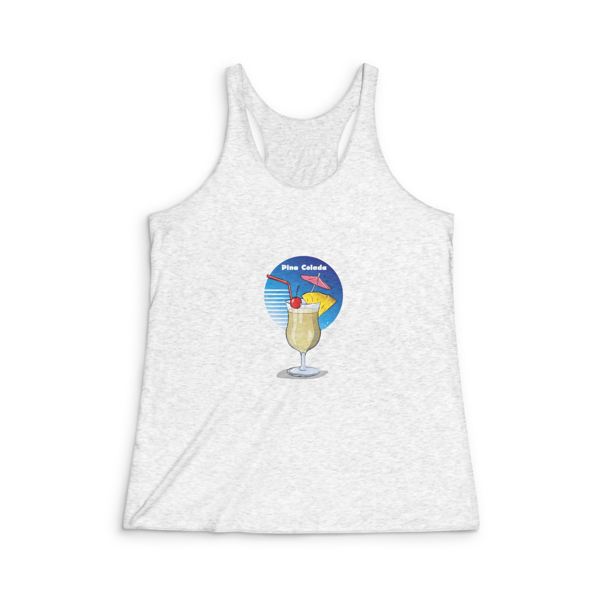 Hand Drawn Illustration Cocktail(1) Womens Tri Blend Racerback Tank