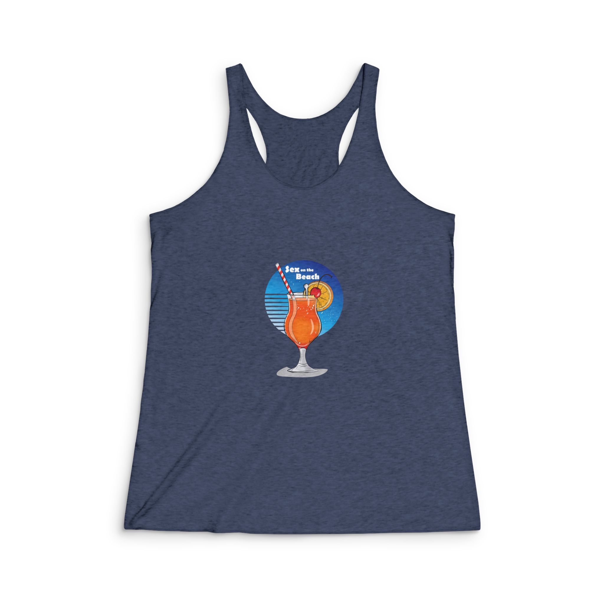Hand Drawn Illustration Cocktail(3) Womens Tri Blend Racerback Tank - Image 3