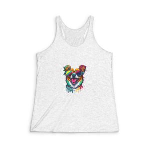 Happy Dog Womens Tri Blend Racerback Tank