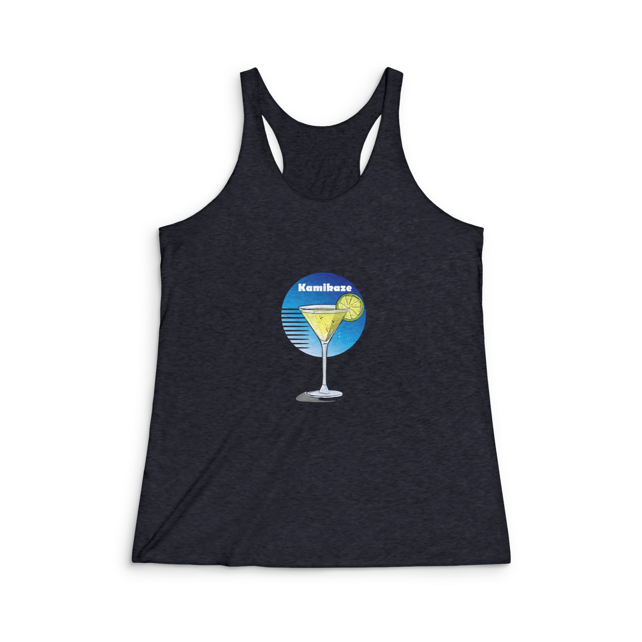 Hand Drawn Illustration Cocktail(2) Womens Tri Blend Racerback Tank - Image 2