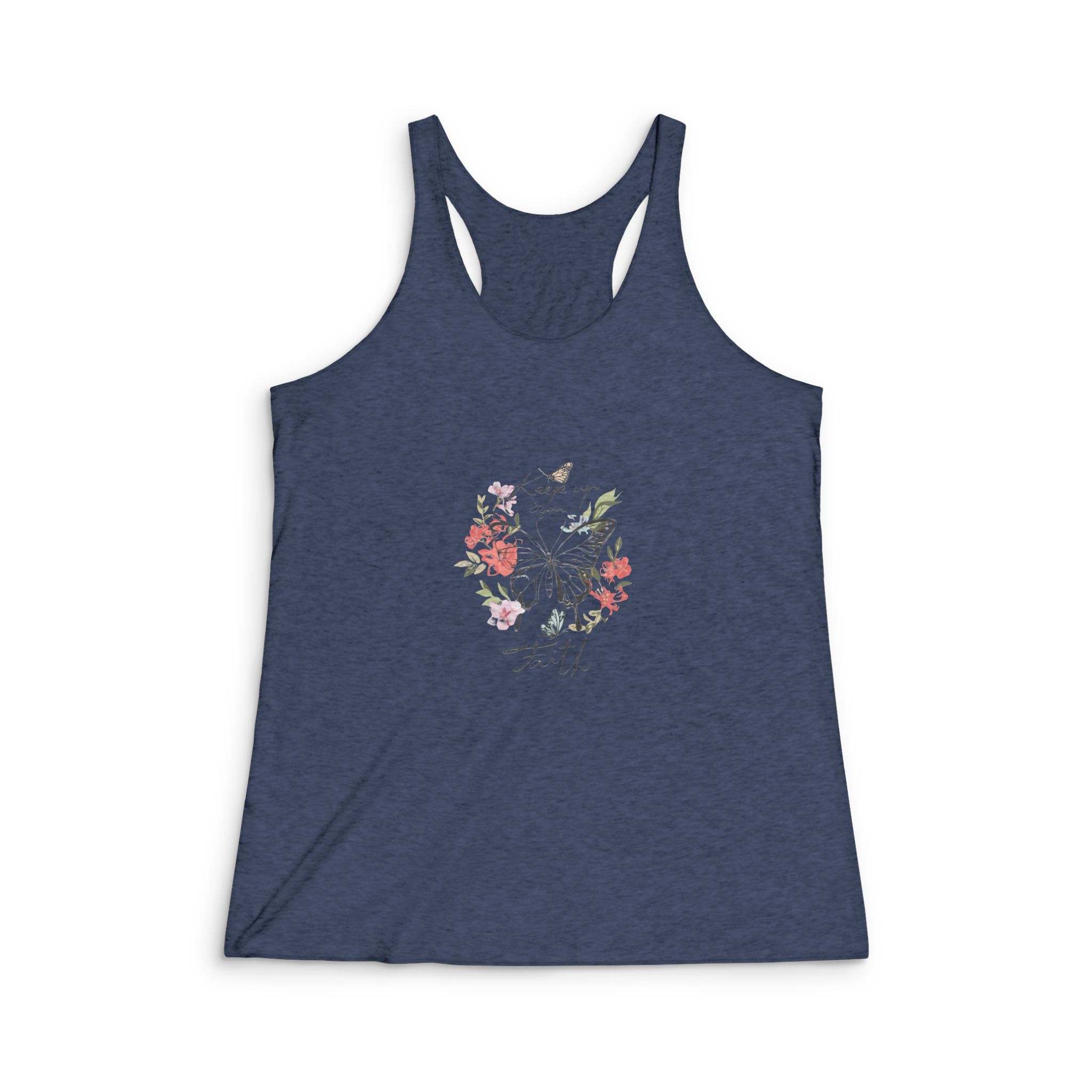 Keep Up Your Faith Womens Tri Blend Racerback Tank - Image 3