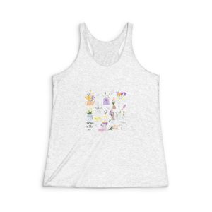 Hello My Happy Spring Womens Tri Blend Racerback Tank