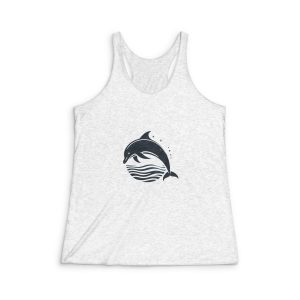 Dolphin That Is Water With Bubbles Womens Tri Blend Racerback Tank