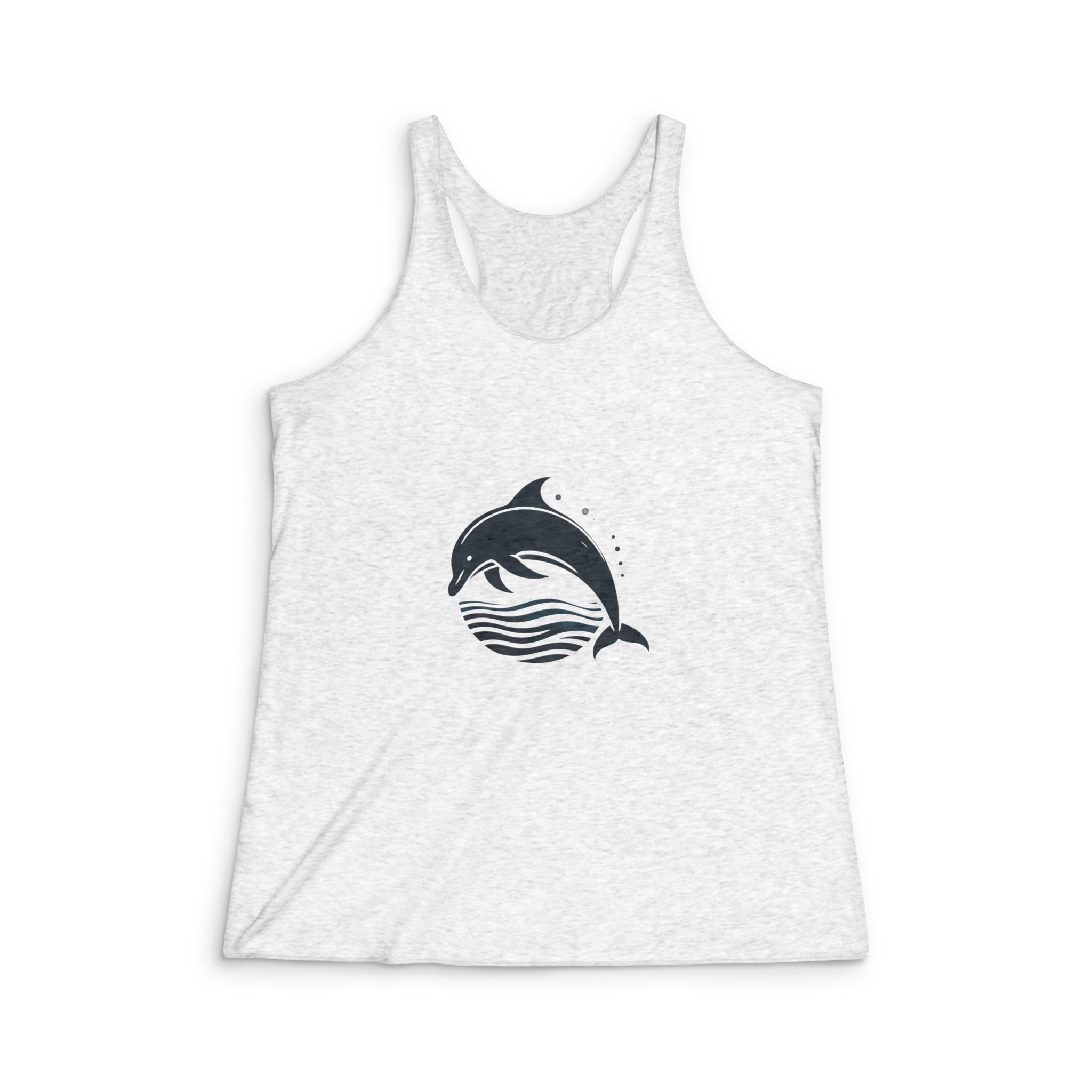 Dolphin That Is Water With Bubbles Womens Tri Blend Racerback Tank