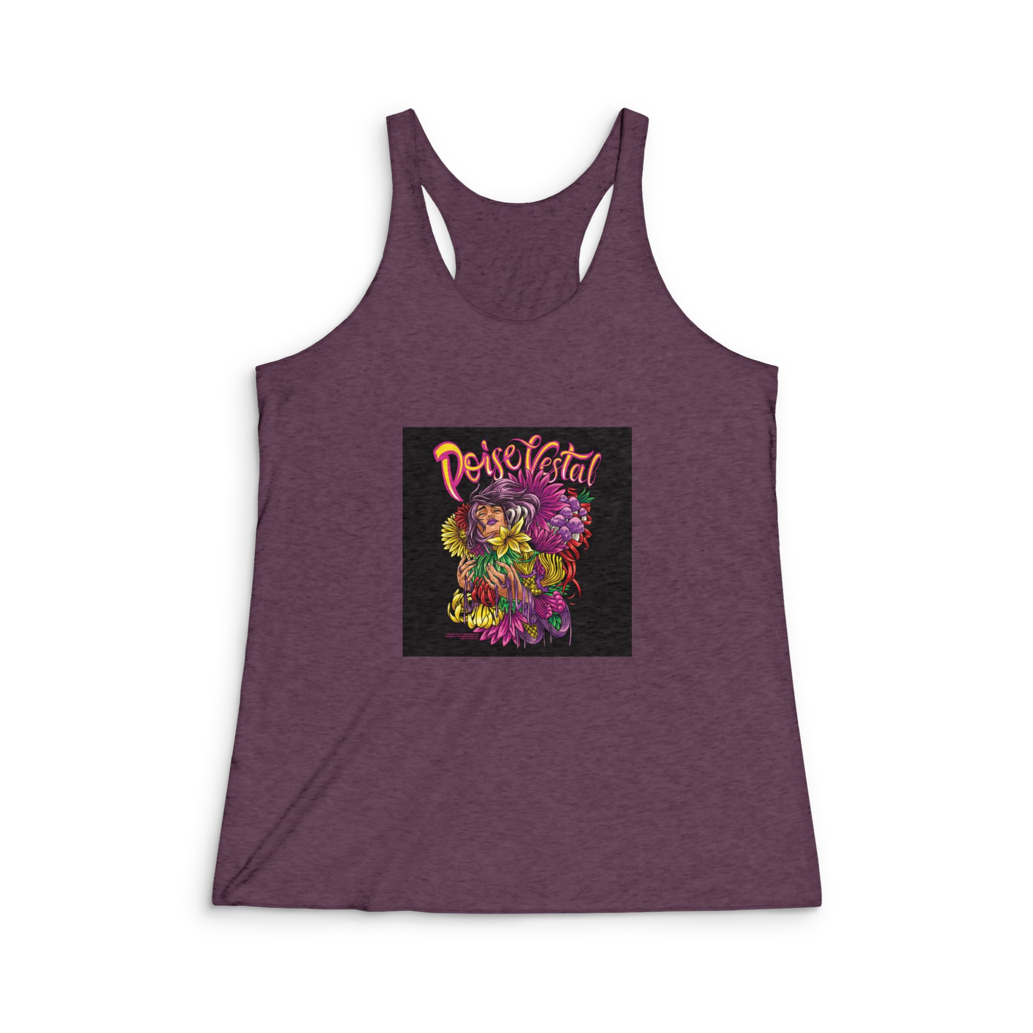 Grace With Text Illustration Womens Tri Blend Racerback Tank - Image 5