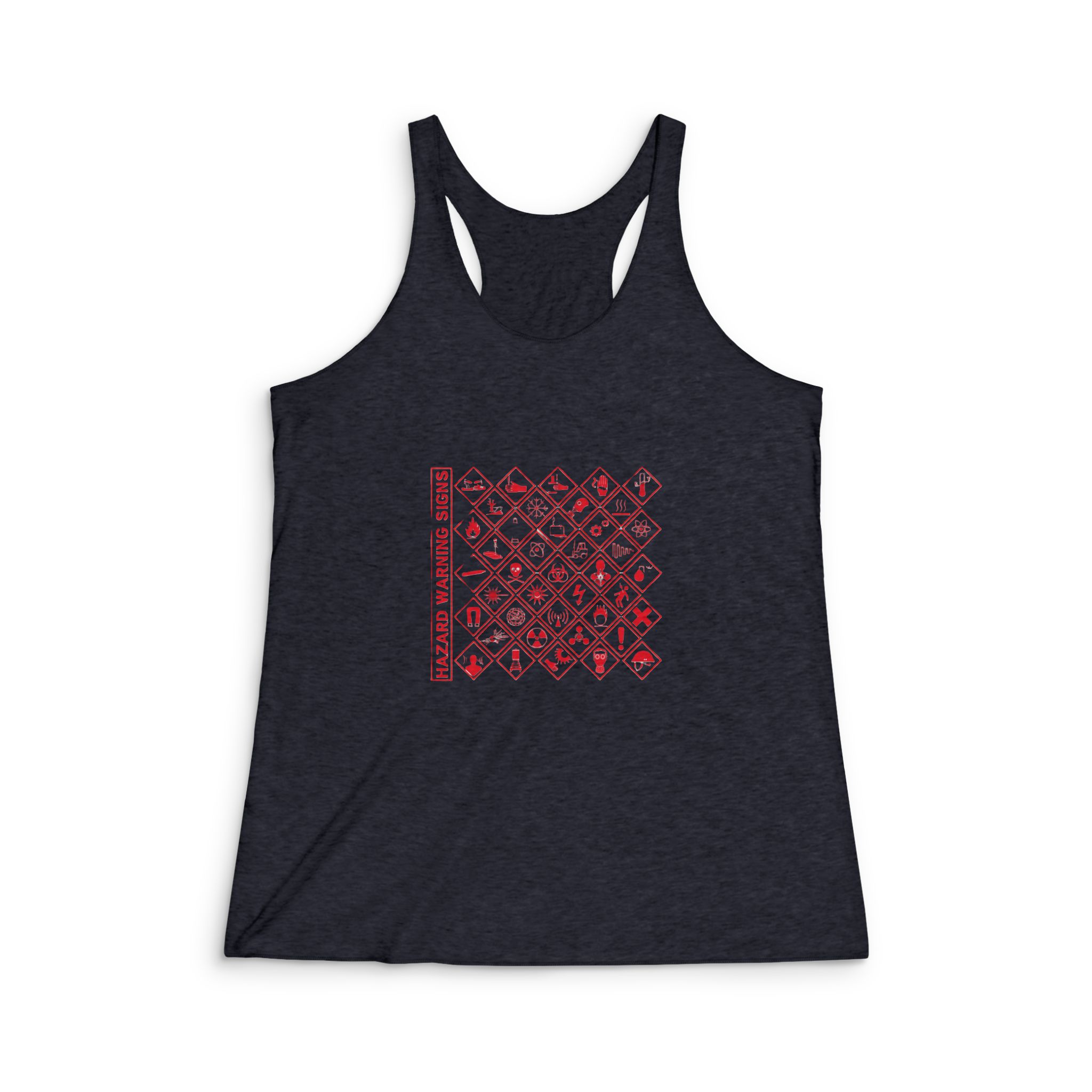 Hazard Warning Signs Womens Tri Blend Racerback Tank - Image 2