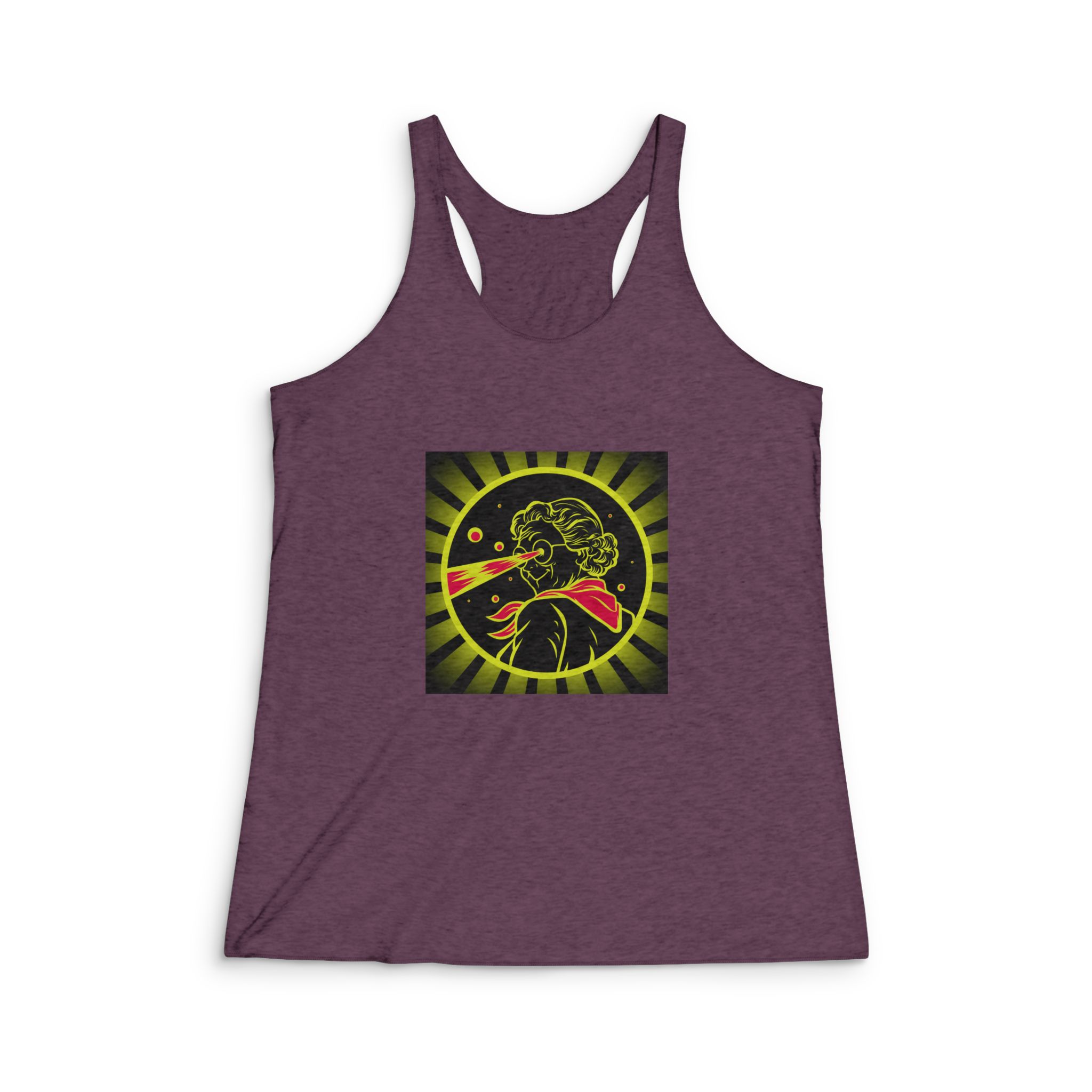 Laser Eyed Lady Womens Tri Blend Racerback Tank - Image 5