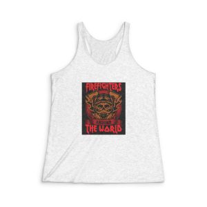 Firefighter Around the World Womens Tri Blend Racerback Tank