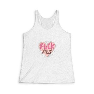 Hand Drawn No Love Illustration Womens Tri Blend Racerback Tank