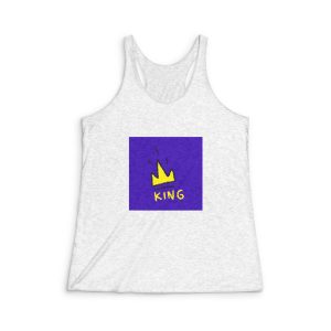King Crown Symbol Cartoon Illustration T Shirt Sticker Apparel Womens Tri Blend Racerback Tank