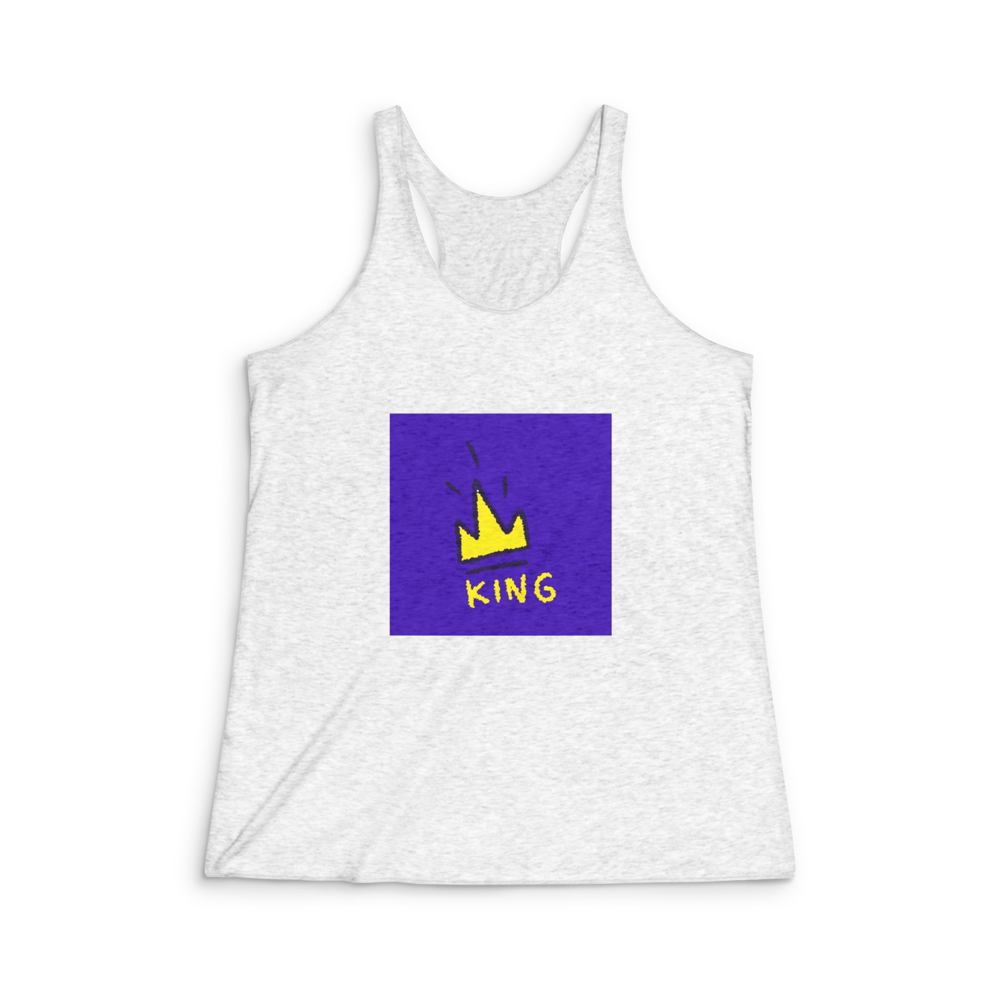 King Crown Symbol Cartoon Illustration T Shirt Sticker Apparel Womens Tri Blend Racerback Tank