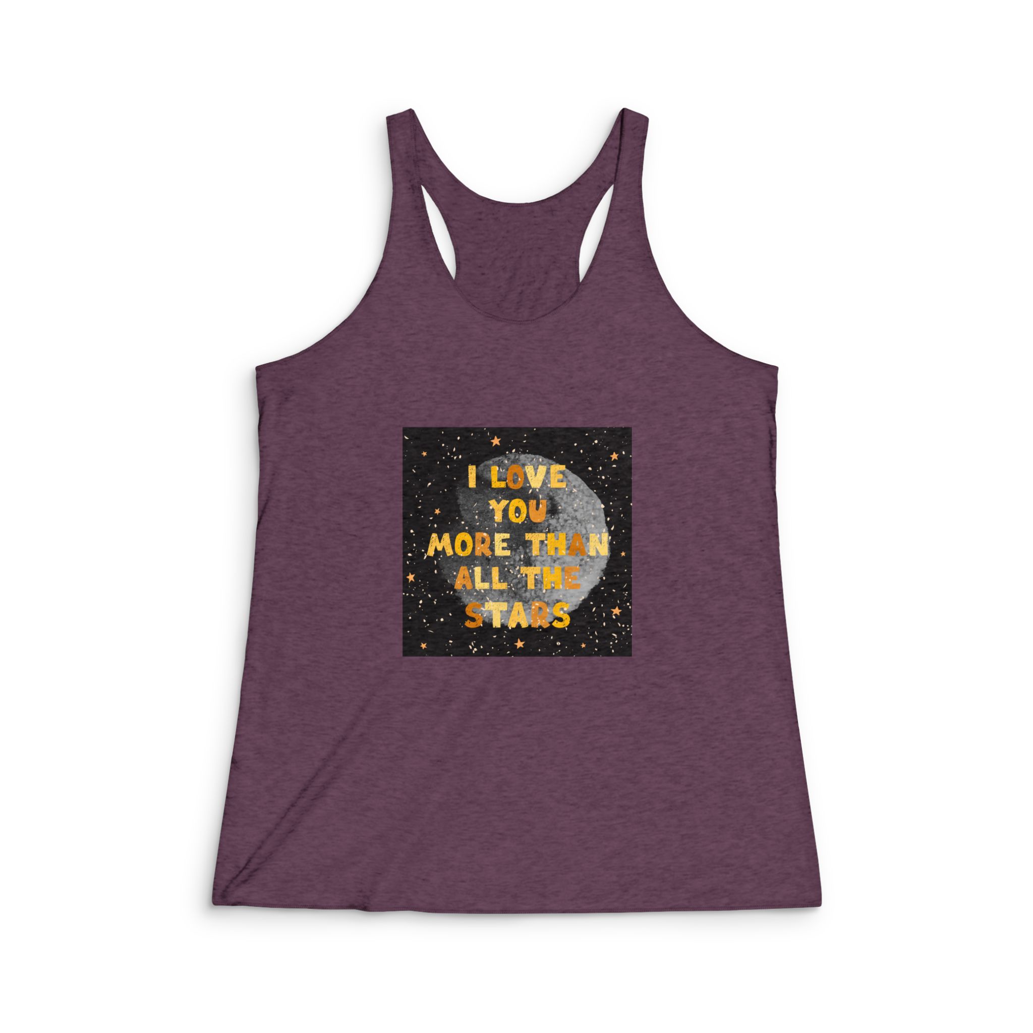 Lettering Love You 11 Womens Tri Blend Racerback Tank - Image 5