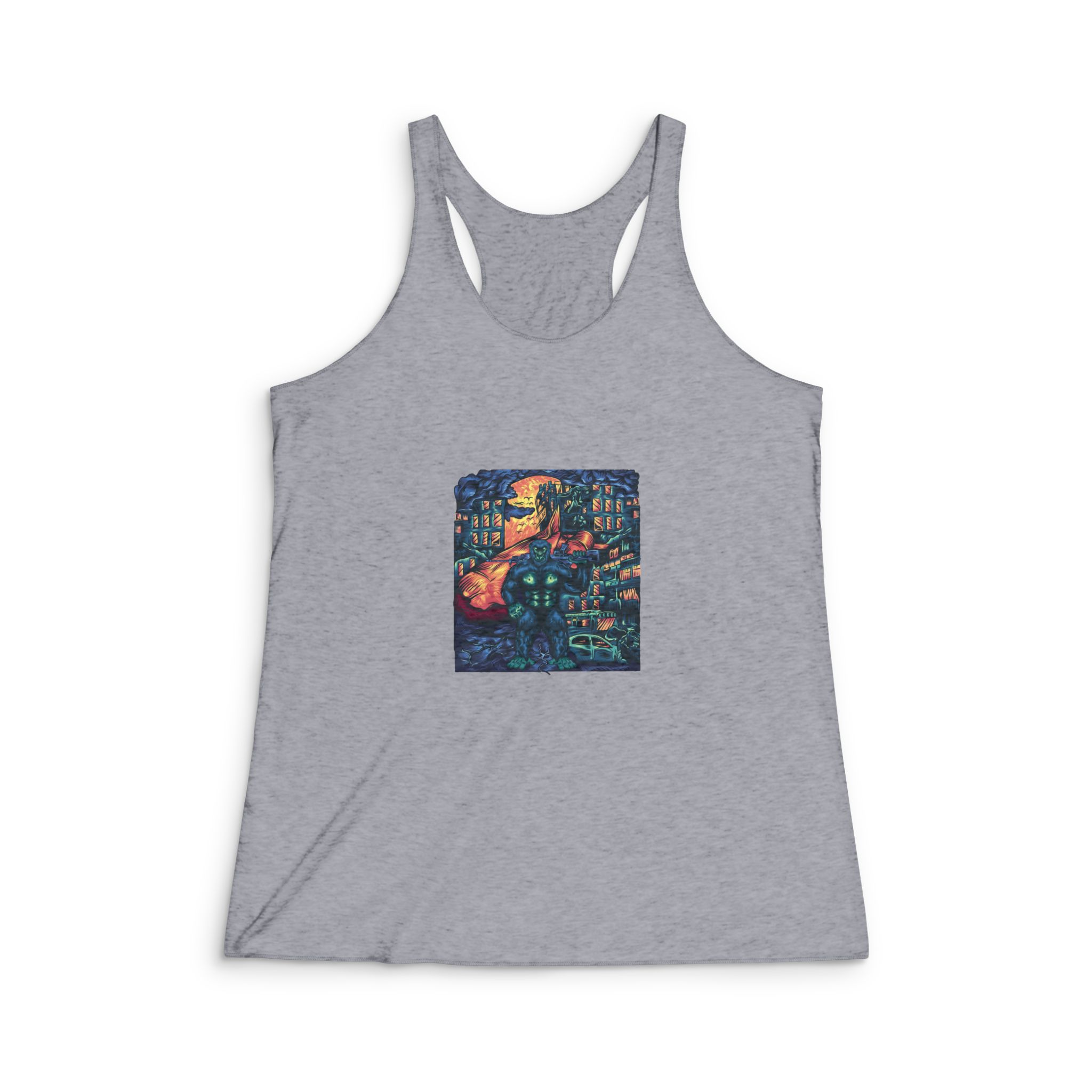 King Kong Poster Logo Womens Tri Blend Racerback Tank - Image 4