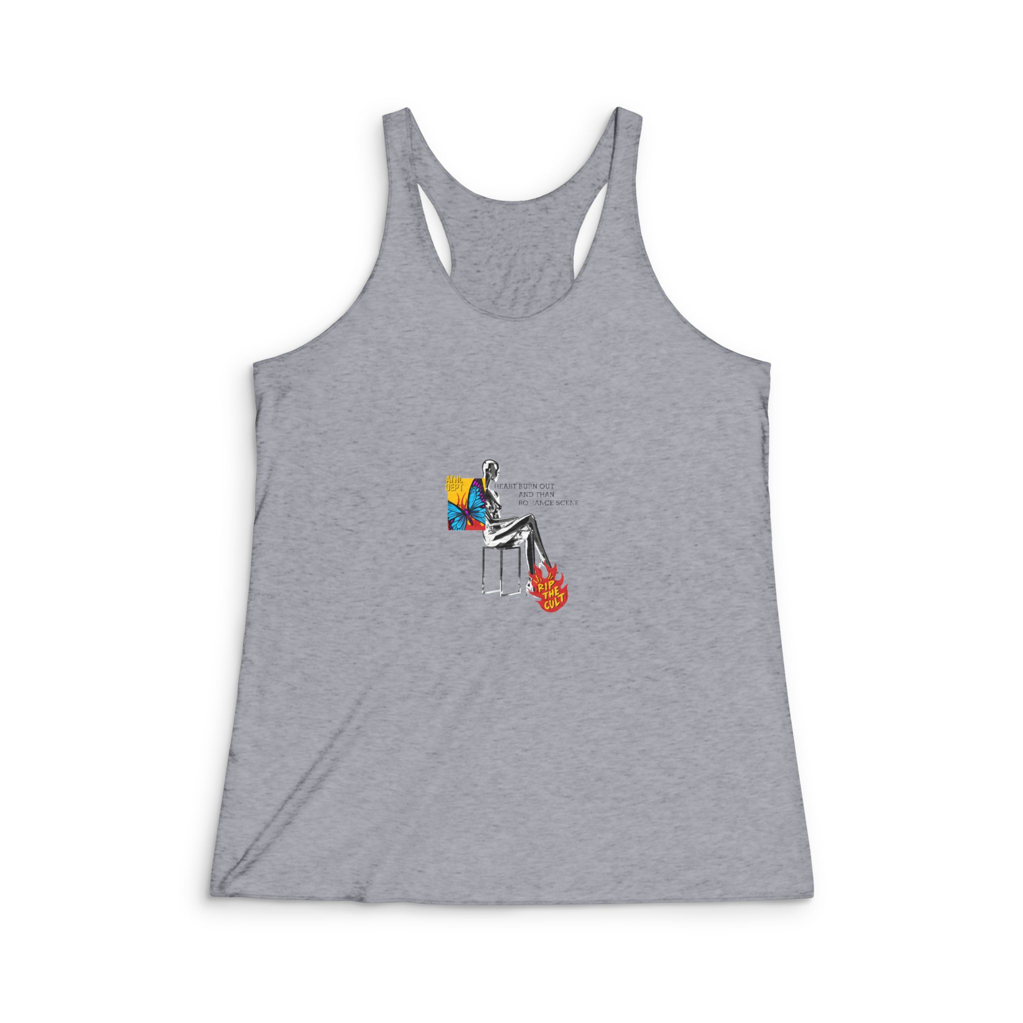 Heart Burn Out Womens Tri Blend Racerback Tank - Image 4