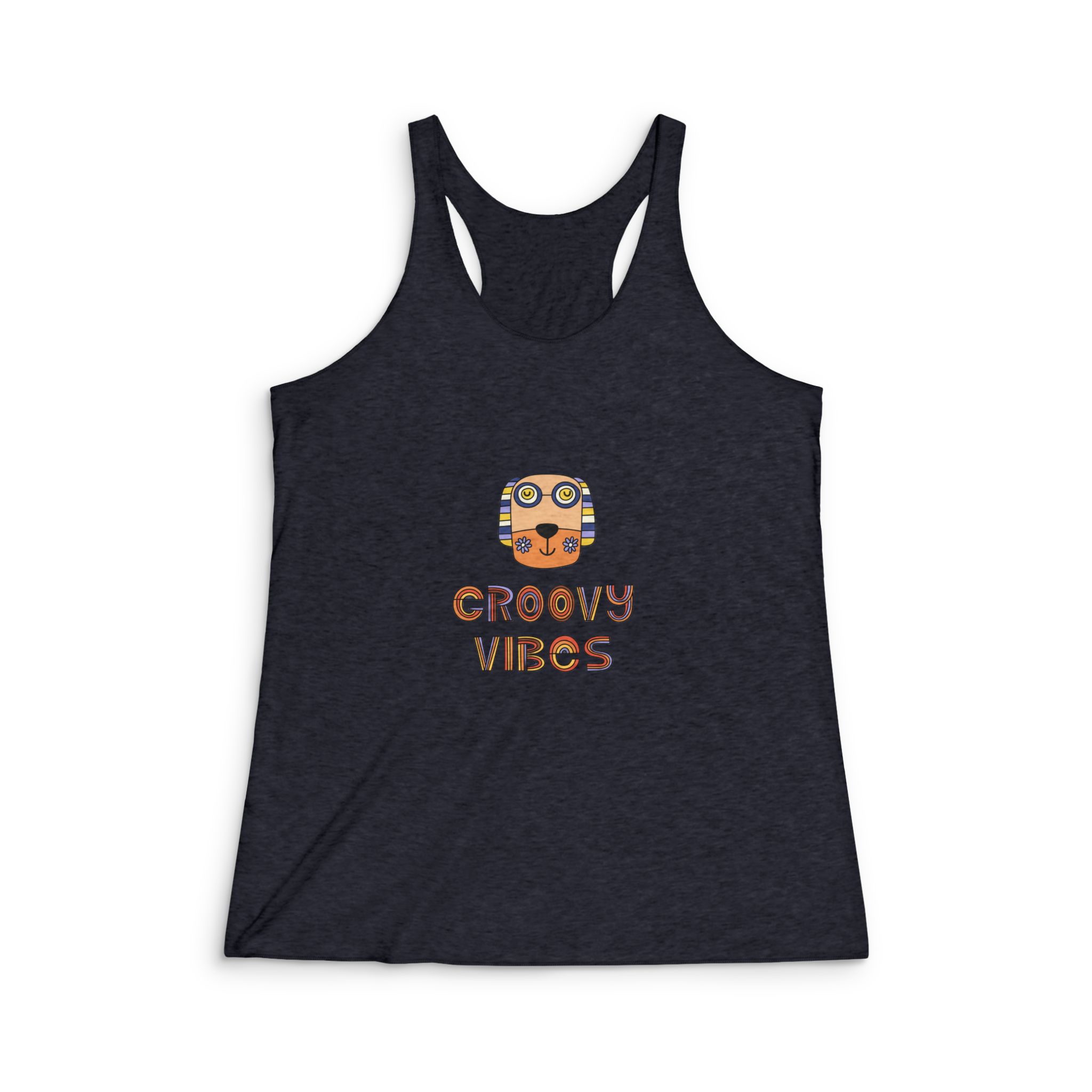 Groovy Vibes Womens Tri Blend Racerback Tank - Image 2