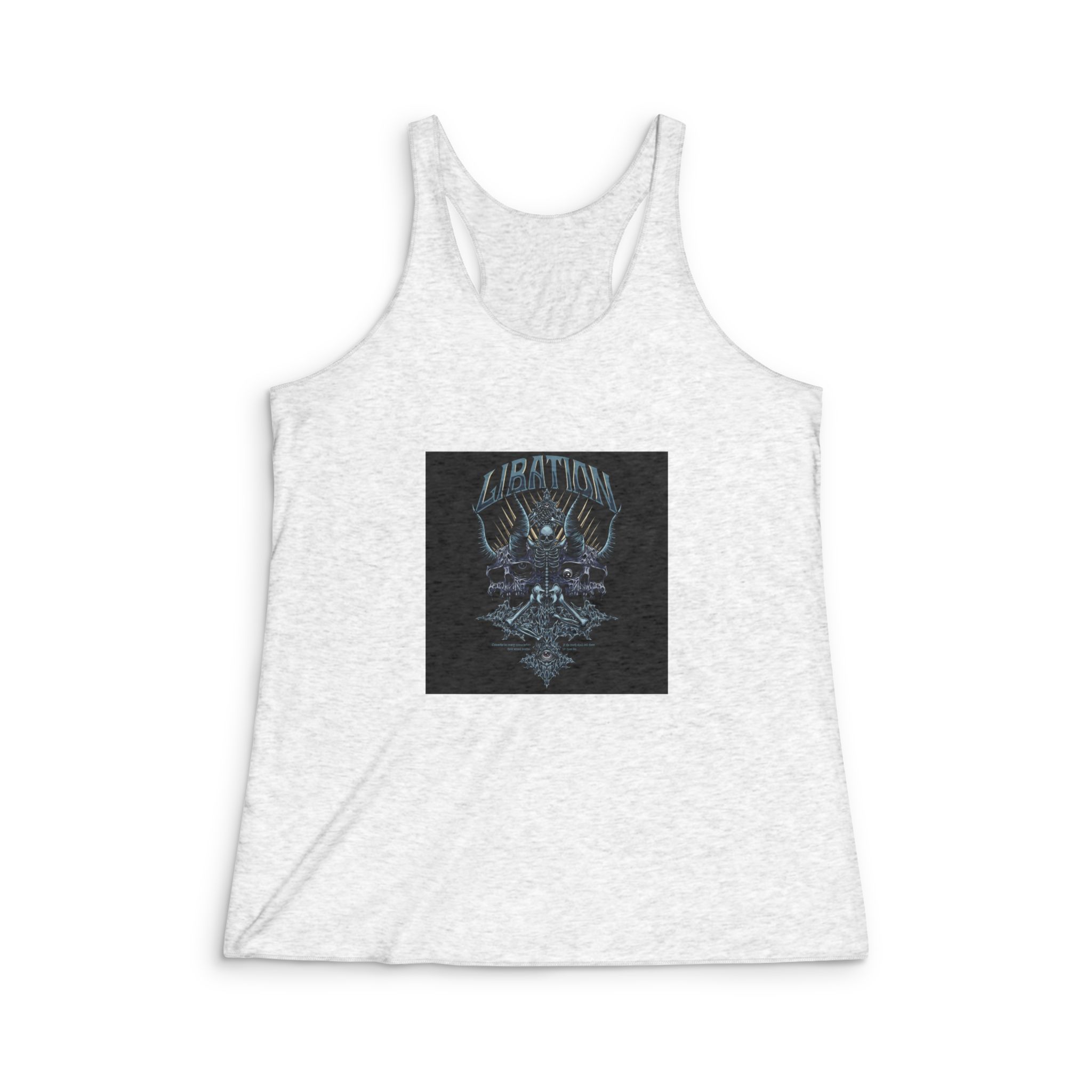 Gore Skeleton With Text Illustration Womens Tri Blend Racerback Tank