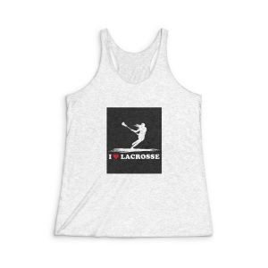 I Love Lacrosse Womens Tri Blend Racerback Tank