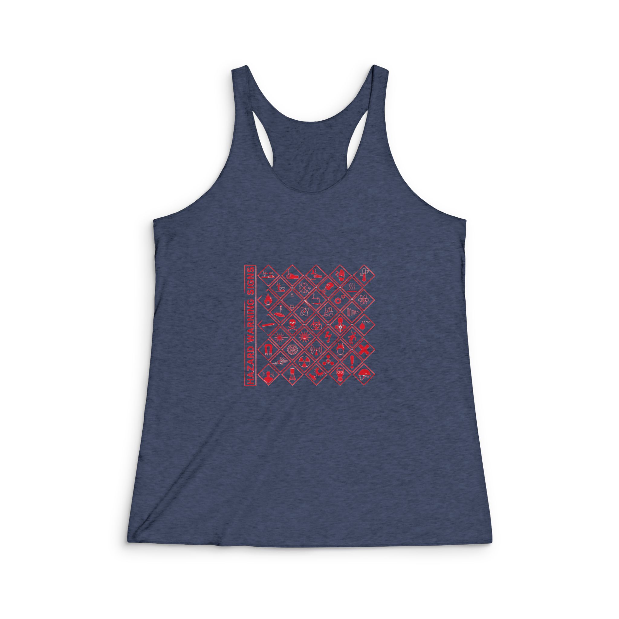 Hazard Warning Signs Womens Tri Blend Racerback Tank - Image 3