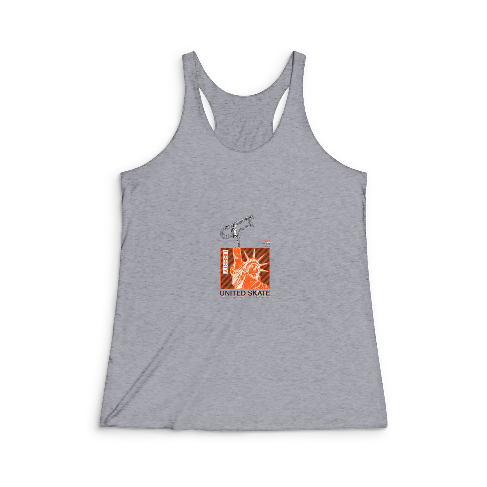 Liberty United Skate Street Vintage Womens Tri Blend Racerback Tank - Image 4